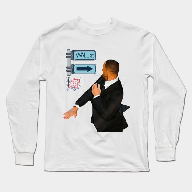 Wall Street vs Retail Trader and Investor Will Smith Edition Long Sleeve T-Shirt by Jo3Designs